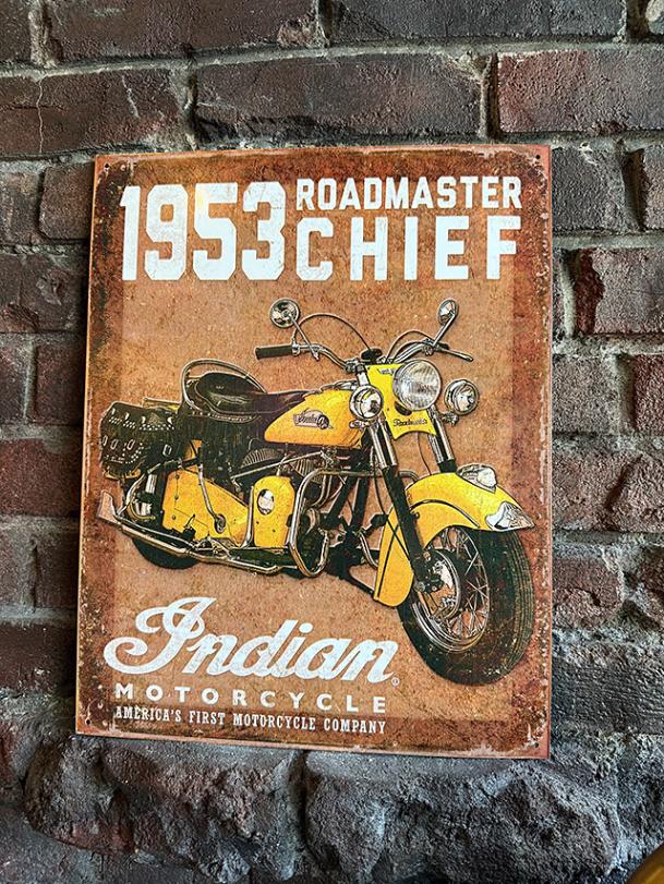 CGP　インディアンモーターサイクル 看板 楽天市場】インディアンモーターサイクル ブリキ看板 1934年