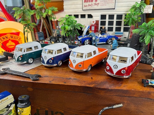 1963年　フォルクス・ワーゲン　ピックアップ　ダブルキャブ　ミニカー　1/34スケール　（4台セット）|ミニカー/モデルカー/バイク/飛行機|男の秘密基地作りに！ガレージング雑貨