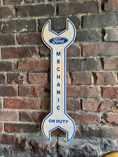 フォード　巨大スパナレンチ型看板　（メカニック整備中）　エンボスティンサイン|ガレージ看板/サインプレート|男の秘密基地作りに！ガレージング雑貨