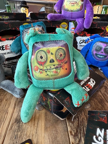 イギリスのHMVで驚異的な売上を記録！　グリープズ　レンチキュラーフェイス　ホラープラッシュ　（Sサイズ/ブルーグリーン）　ぬいぐるみ　コレクターズカード付き|ぬいぐるみ|もはや店長すら迷子になるアメ