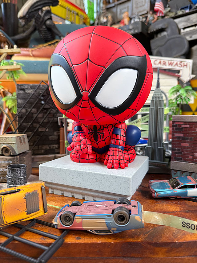 モノグラム社 スパイダーマン クラウチング PVCバンク 貯金箱