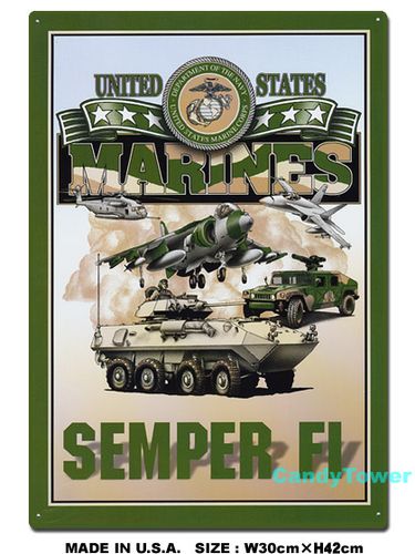 アメリカ海兵隊　（UNITED STATES MARINES）　ブリキ看板|ミリタリー|ボクらの原点そして永遠！ブリキ看板