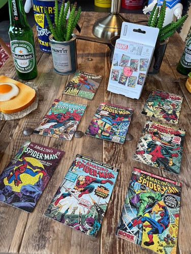マーベル　スパイダーマン　レトロコミック　ペーパーコースター　（8枚入り）|映画関連グッズ|もはや店長すら迷子になるアメ雑ジャングル