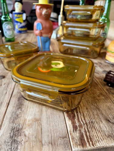 ヒートレジスタント　フードコンテナ　アンバー　（四角形/800ml/Mサイズ）　耐熱ガラス　単品|キッチンツール/ランチョンマット|生活雑貨/キッチン雑貨