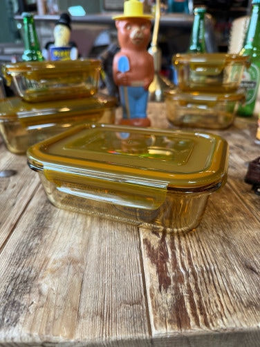 ヒートレジスタント　フードコンテナ　アンバー　（長方形/640ml/Mサイズ）　耐熱ガラス　単品|キッチンツール/ランチョンマット|生活雑貨/キッチン雑貨