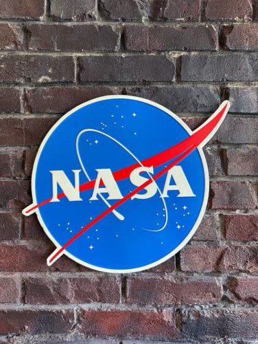 NASA　ミートボールロゴ　エンボス　ティンサイン　ブリキ看板|エイリアンのホルマリン漬け/宇宙雑貨|もはや店長すら迷子になるアメ雑ジャングル