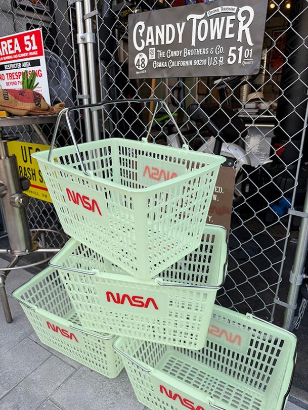 暗闇で光る！ 蓄光仕様 NASA アメリカ業務用 ショッピングバスケット