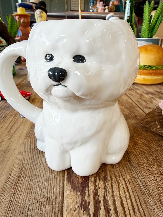 かわいい犬型マグ ビションフリーゼ マグカップ 340ml 陶器の通販