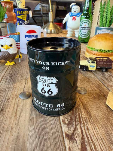 ルート66　ドラム缶型　灰皿　小物入れ|ライター/灰皿/喫煙具|男の秘密基地作りに！ガレージング雑貨