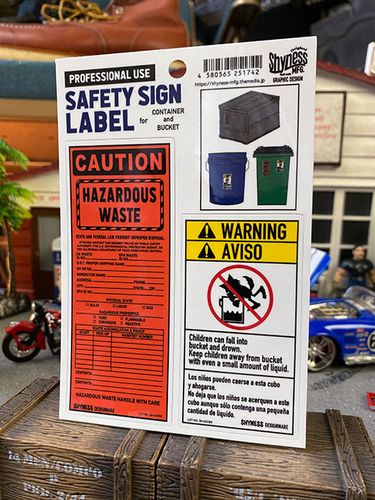 コンテナ＆バケツ用セーフティサイン　ラベル　ステッカー　2Pセット|USAサインプレートステッカー|ステッカー