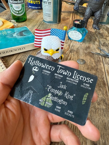 パロディ免許証　フェイマスピープル　ライセンスカード　（ジャック・スケリントン）　ナイトメア・ビフォア・クリスマス|映画関連グッズ|もはや店長すら迷子になるアメ雑ジャングル