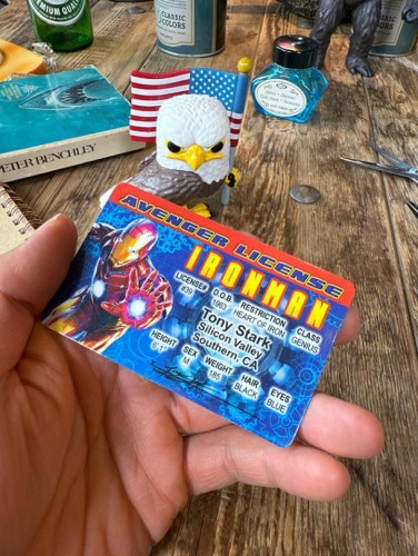 パロディ免許証　フェイマスピープル　ライセンスカード　（アイアンマン）　マーベル　アベンジャーズ|映画関連グッズ|もはや店長すら迷子になるアメ雑ジャングル