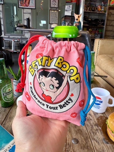 ベティ・ブープ　巾着袋　（ピンク×ブルー）　キンチャク袋|ベティ・ブープグッズ|もはや店長すら迷子になるアメ雑ジャングル