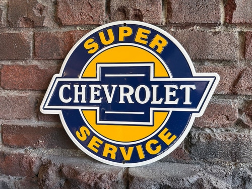 シボレー　スーパーサービス　ダイカット　エンボス　ティンサイン　ブリキ看板|世界の自動車|ボクらの原点そして永遠！ブリキ看板