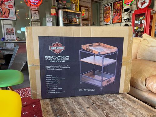 ハーレーダビッドソン　ノスタルジック　バー＆シールド　ビバレッジカート|ハーレーダビッドソングッズ|男の秘密基地作りに！ガレージング雑貨