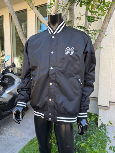 ムーンアイズ　スタジアムジャンパー　（ブラック）　バーシティジャケット　スタジャン|アパレル/キャップ/ジャケット|男の秘密基地作りに！ガレージング雑貨