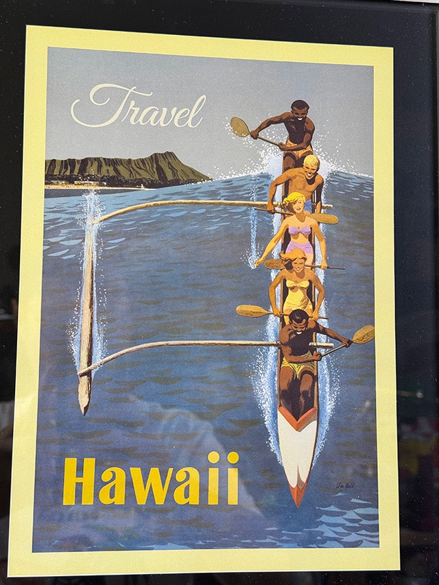 ハワイアン ヴィンテージポスター ウッドフレーム （アウトリガー