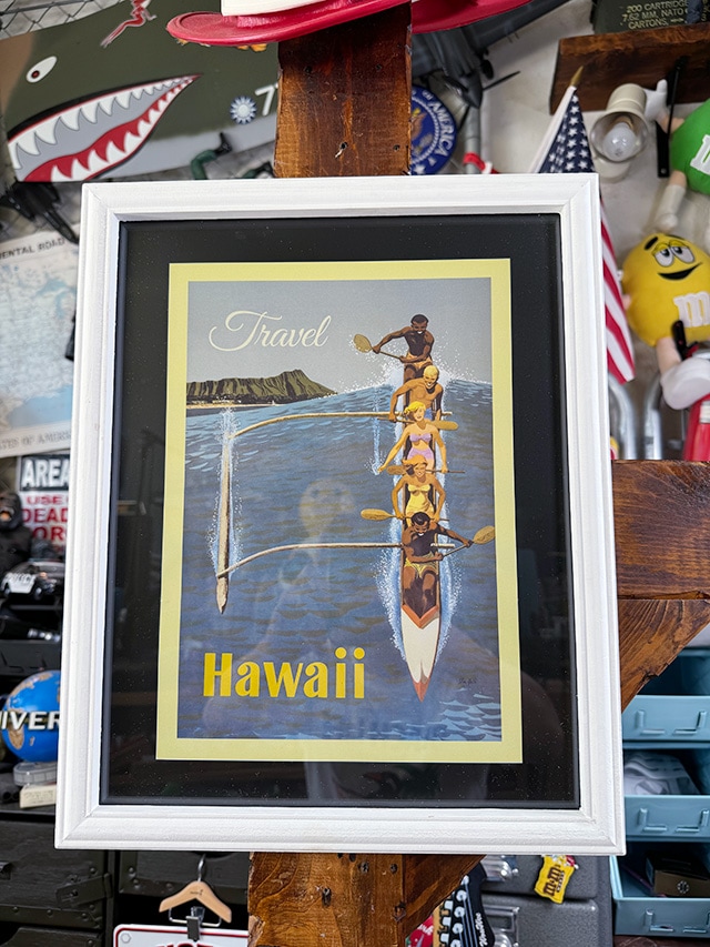 ハワイアン ヴィンテージポスター ウッドフレーム （アウトリガー