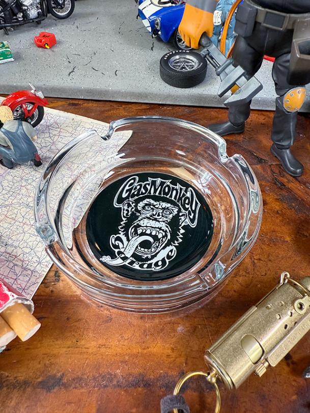 アドバタイジング ガラスアッシュトレイ 灰皿 （ガスモンキーガレージ