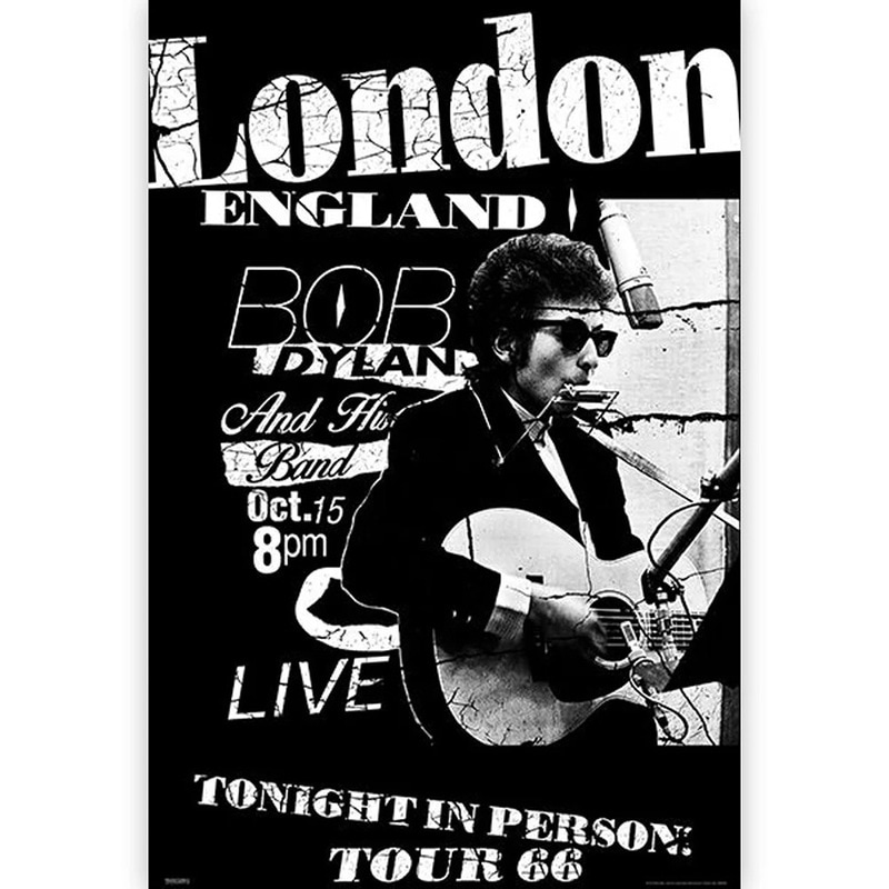 ボブ・ディラン オフィシャル ポスター （London Tour 66） 公式グッズ