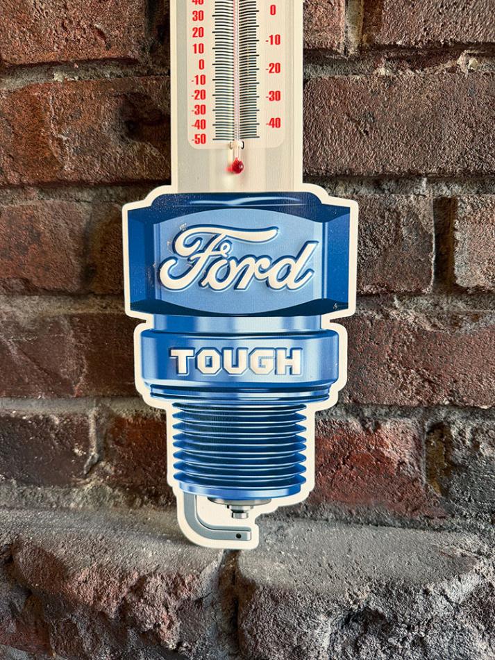 フォード スパークプラグ型 サーモメーター 温度計 ブリキ看板 MADE IN