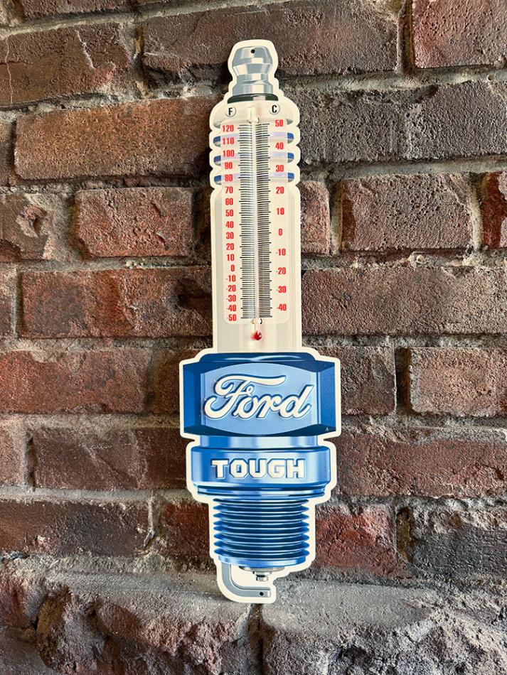 フォード スパークプラグ型 サーモメーター 温度計 ブリキ看板 MADE IN