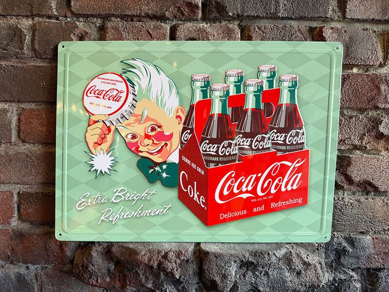 コカ・コーラ スプライトボーイ ＆ 6パック エンボス ティンサイン