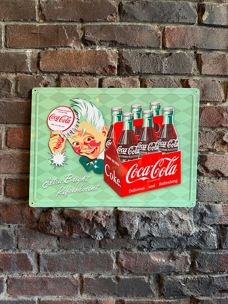 コカ・コーラ スプライトボーイ ＆ 6パック エンボス ティンサイン