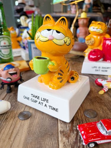 ガーフィールド メッセージドール 陶器製 （コーヒータイム/人生あせら