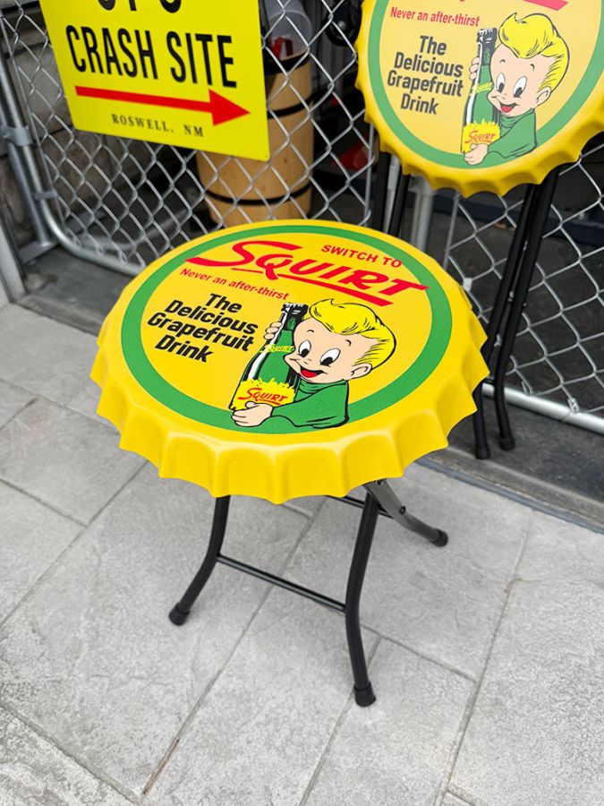 Route 66 ボトルキャップ型 スツール ヴィンテージ風　アメリカン　チェア スクアート ボトルキャップ チェアー 単品 折り畳み式の通販・販売