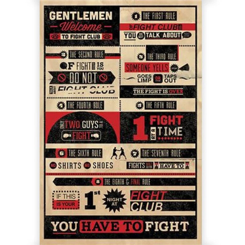 映画 ファイトクラブ オフィシャル ポスター （RULES） 公式グッズ
