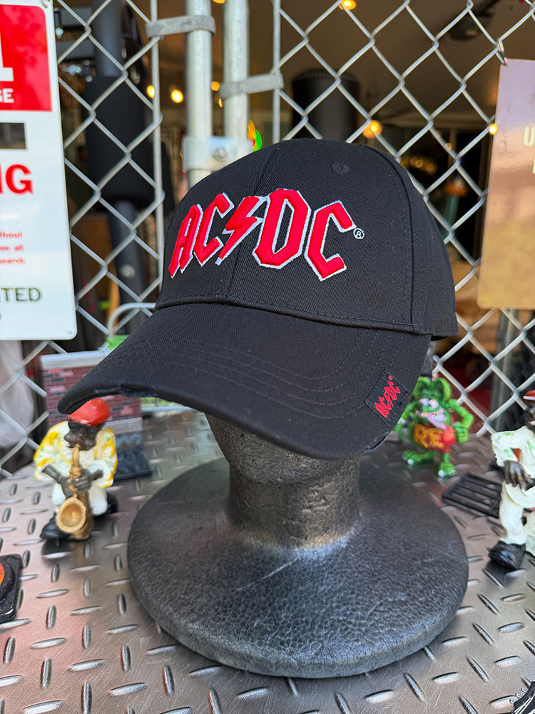 AC/DC オフィシャル キャップ （Red Logo） 立体刺繍 ダメージ加工