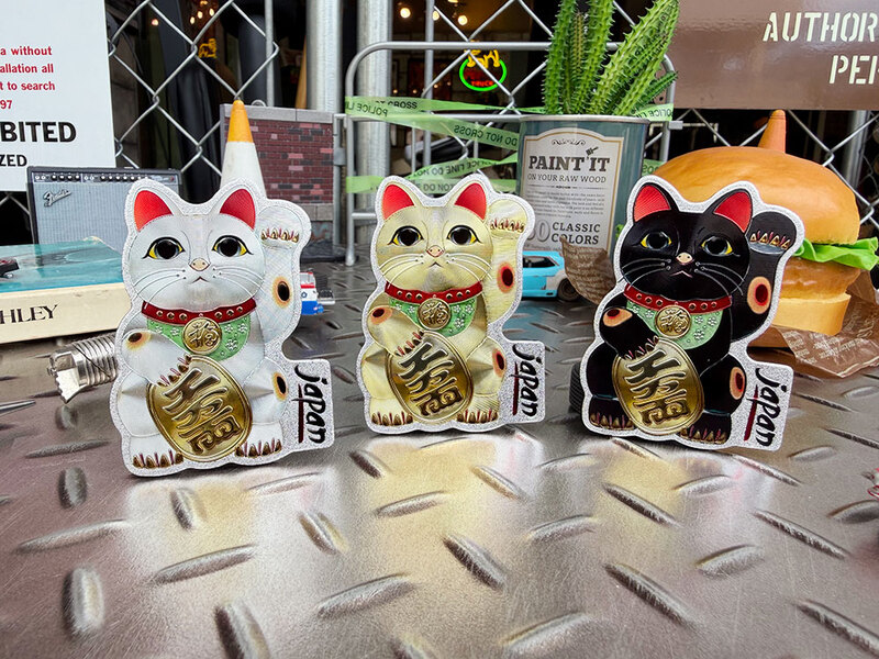 招き猫 マグネット （3色セット） 縁起物 招福万来 千客万来の通販