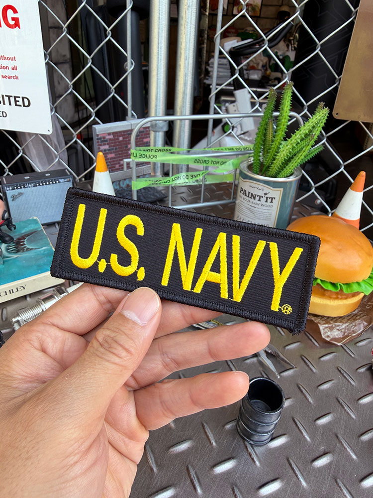 U.S.ネイビー ミリタリーワッペン （レクタングル/U.S.NAVY/ブラック