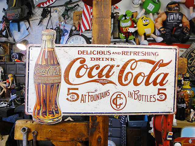 ド迫力 特大サイズ看板コカ コーラのビッグサイズサイン デリシャス5セント の通販 販売 アメリカ雑貨のテーマパーク キャンディタワー