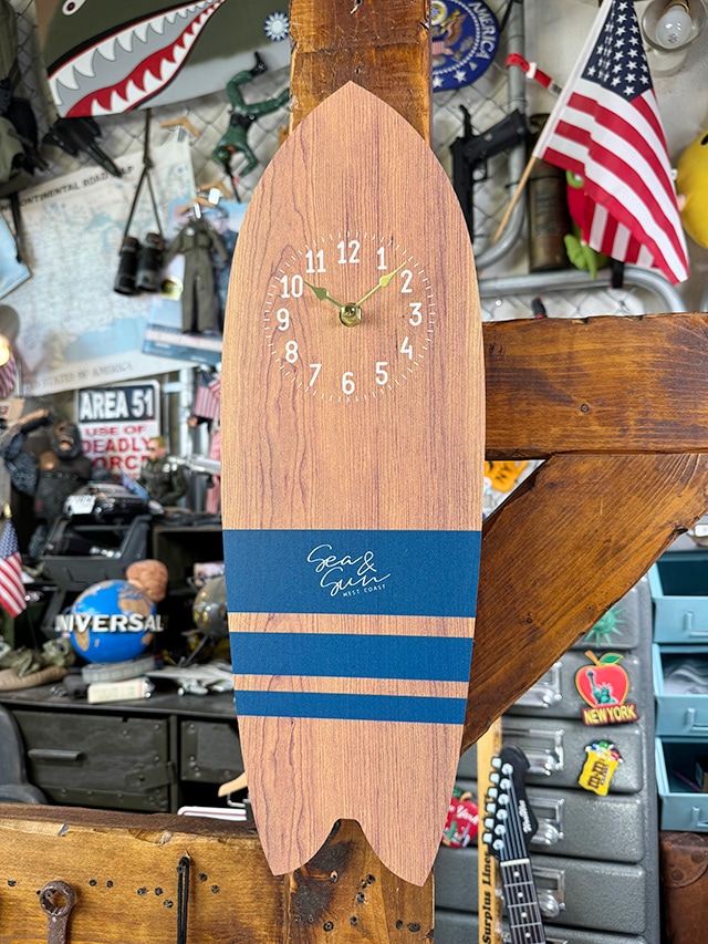 ビンテージ壁掛け時計　サーフボード壁掛け時計 サーフボード型 壁掛け時計 | surf side
