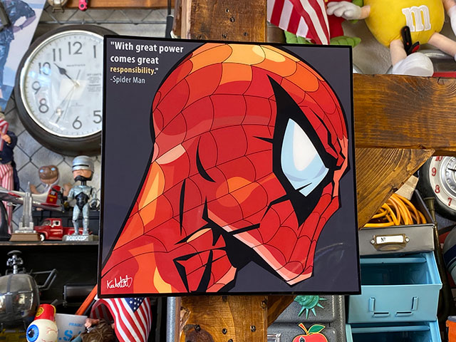 スパイダーマン ポップアートフレーム （WITH GREAT POWER/横顔