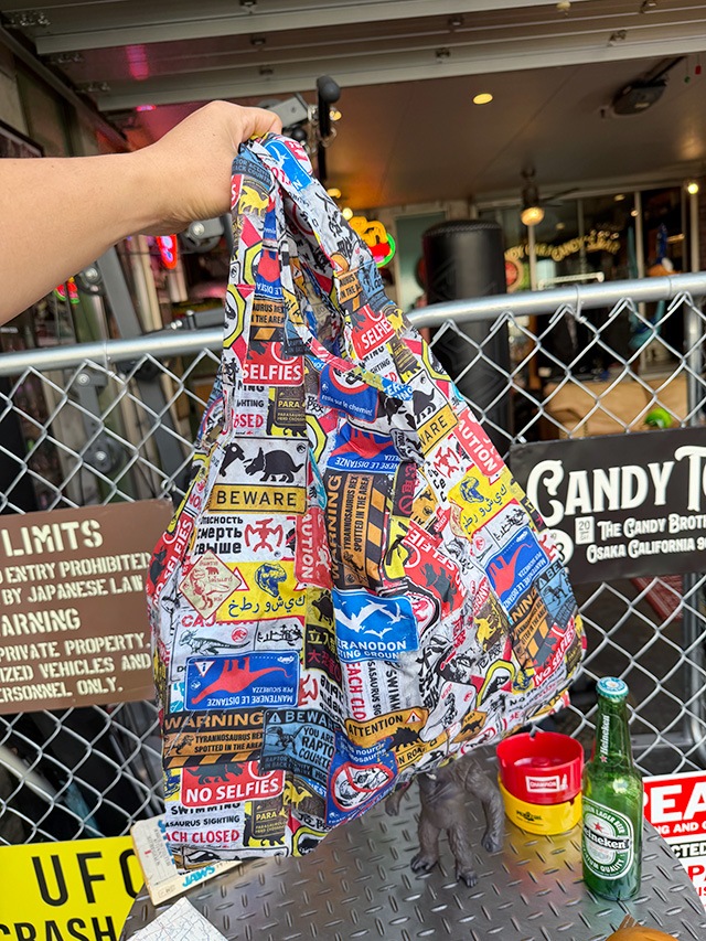 ジュラシックワールド 警告サイン エコバッグ ジュラシックパークの