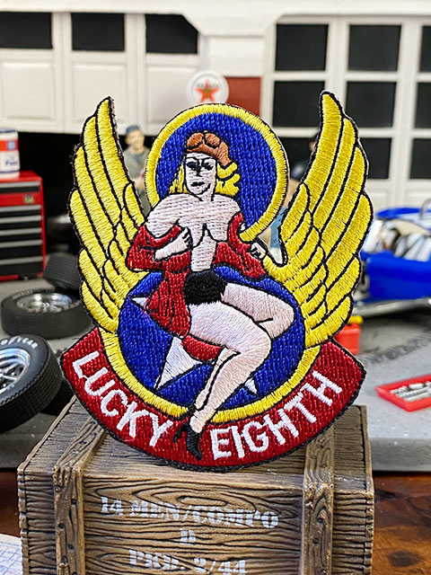 ノーズアート ピンナップガール ミリタリーワッペン （ラッキーエイス