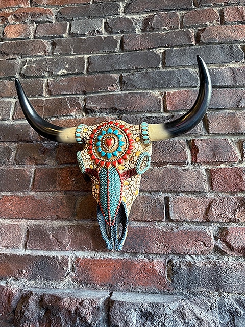 ターコイズ　バッファロースカルオブジェ ターコイズバッファロースカルオブジェ