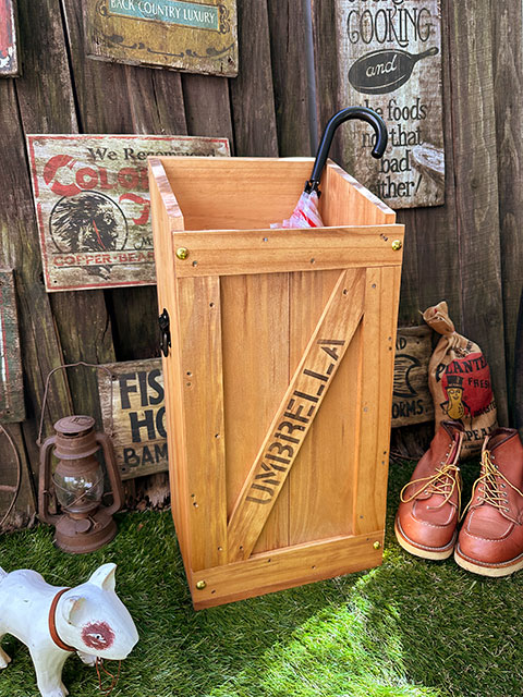 かさ立て （大） アルミ受皿付き うす茶 の通販・販売 | アメリカ雑貨