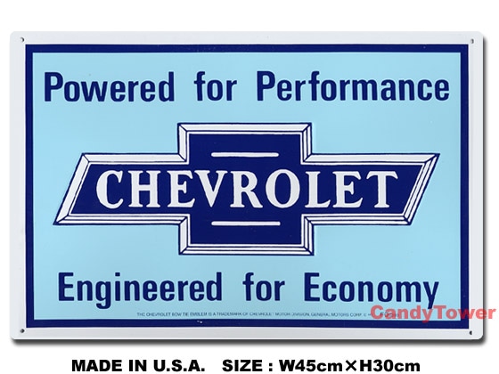 シボレー ロゴ Powered for Performance ブリキ看板の通販・販売