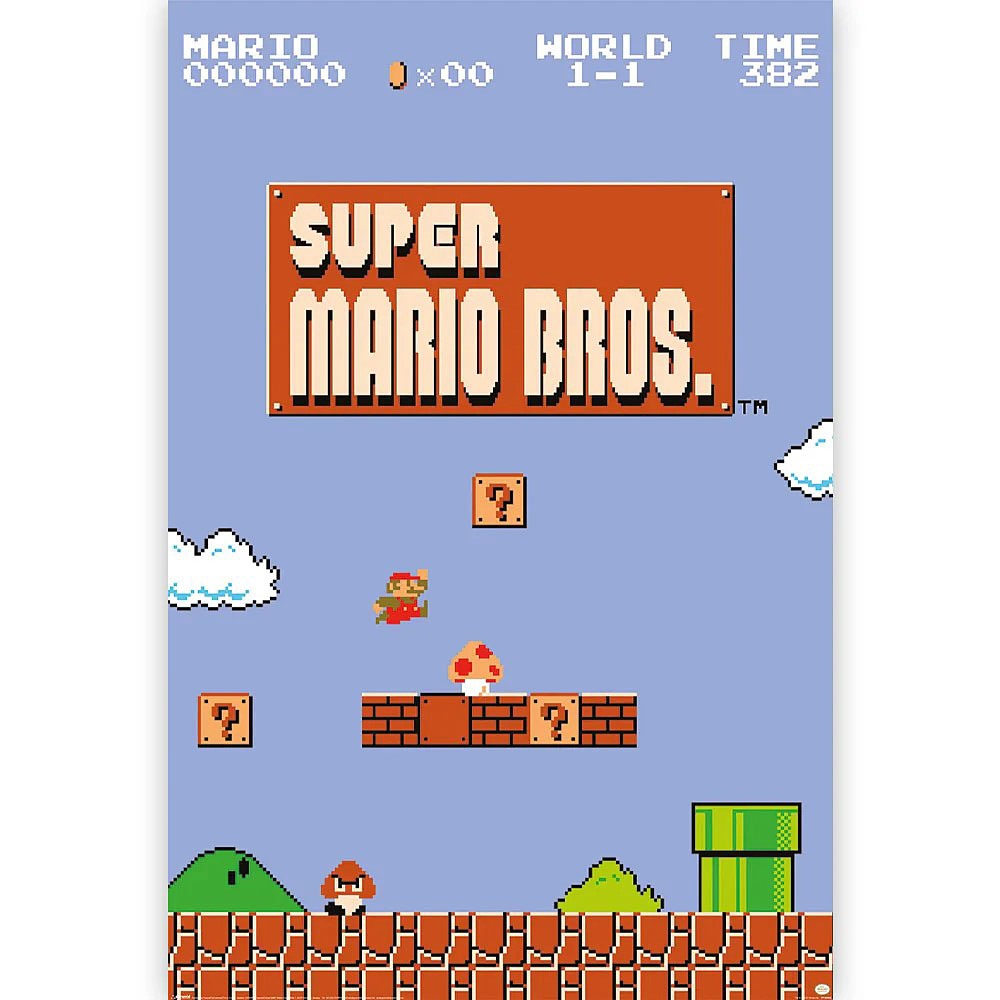 初代ファミコン スーパーマリオブラザーズ オフィシャル ポスター