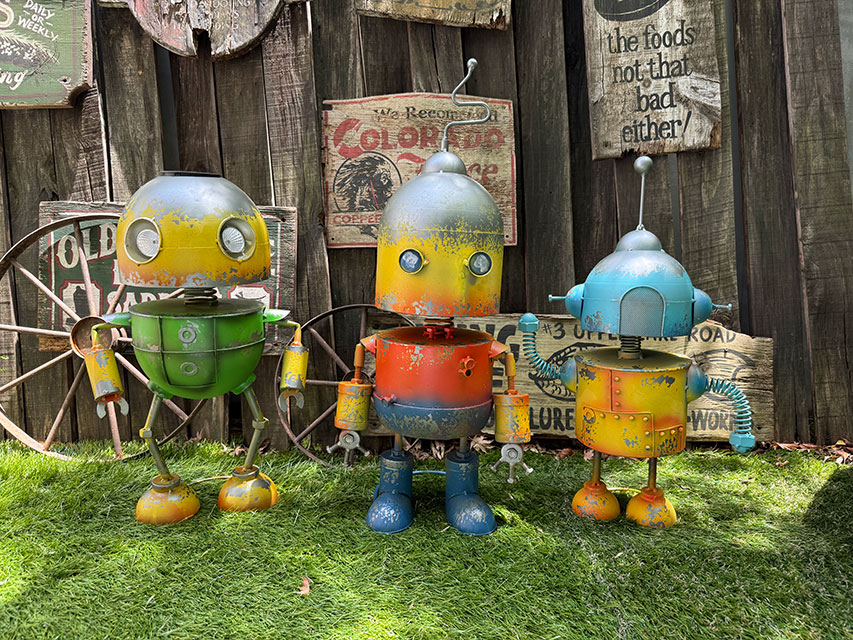 ジャンクヤード ブリキロボット ガーデンオブジェ （3体セット/1号機+3