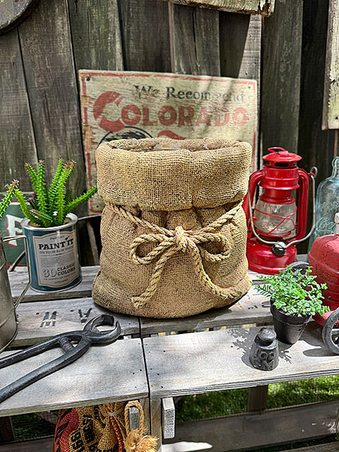 米寿　デコレーター7個 ジュート袋型 プランター （Lサイズ） 麻袋型 フラワーポット 鉢の通販