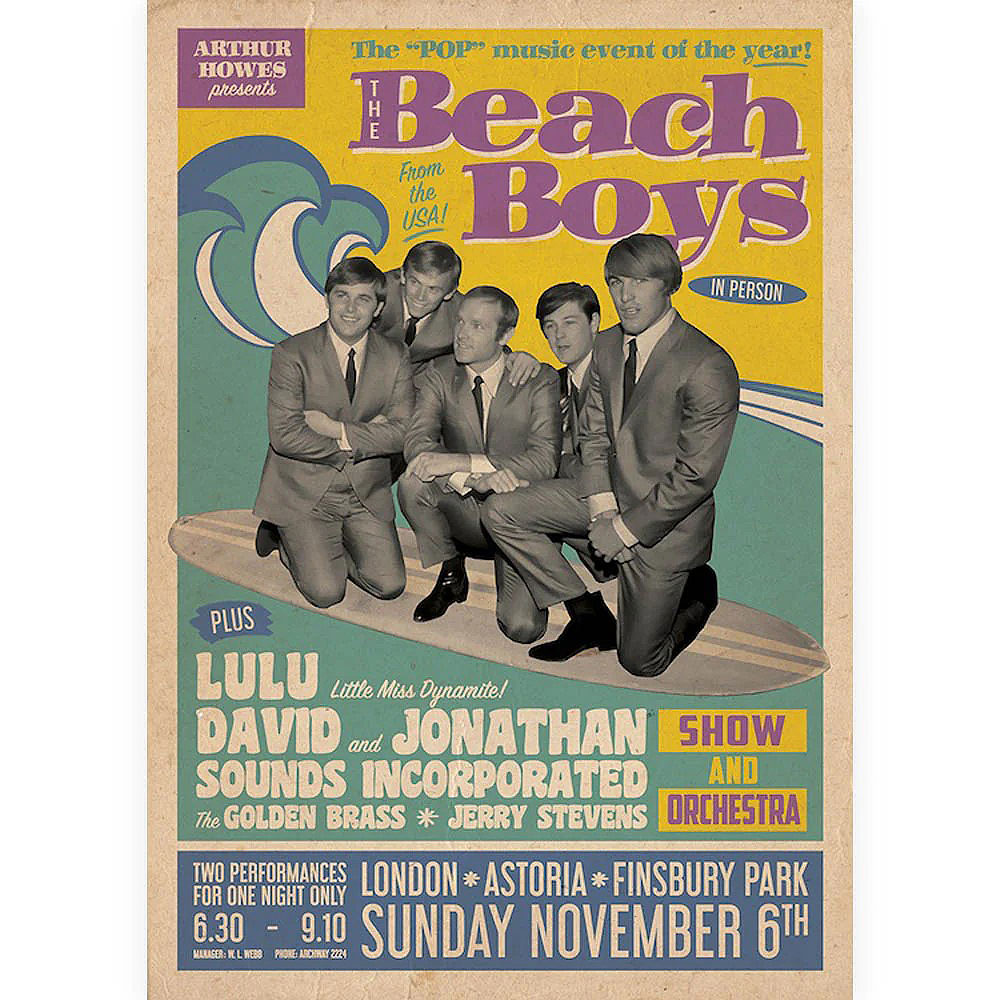 【非売品】BEACH BOYS ポスター　ビーチボーイズ　103cm✖️73cm ビーチボーイズ オフィシャルポスター （Vintage Concert Poster