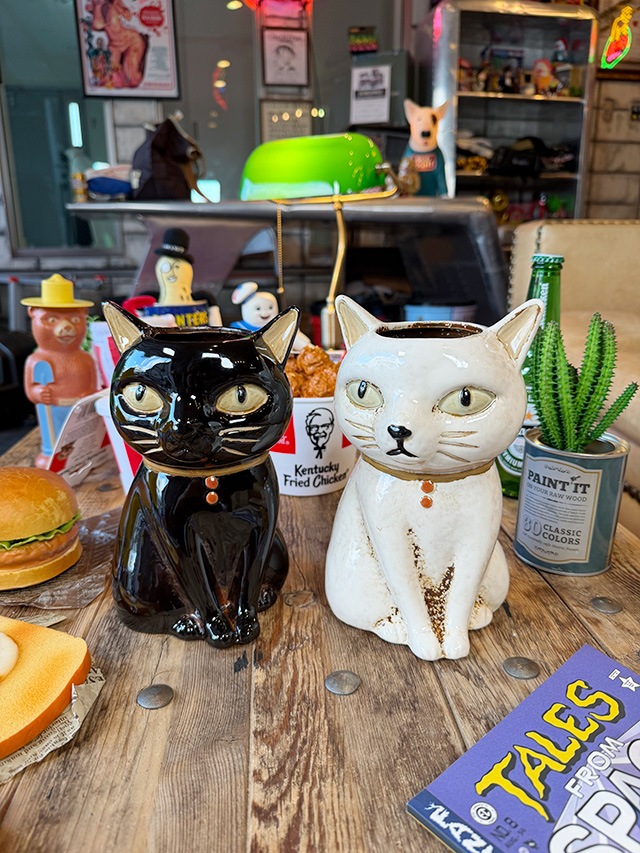 キャット プランター （白猫と黒猫の2匹セット）の通販・販売
