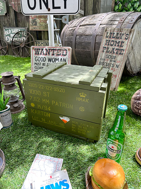 USED 木製アミニッションボックス デンマーク軍 弾薬箱 中古の通販