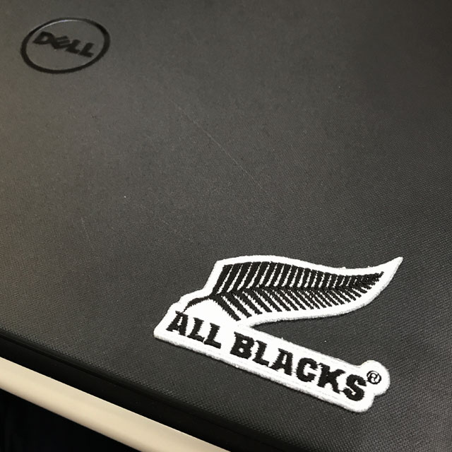 ALL BLACKS】 オールブラックス 刺繍 ステッカー シルバーファーン