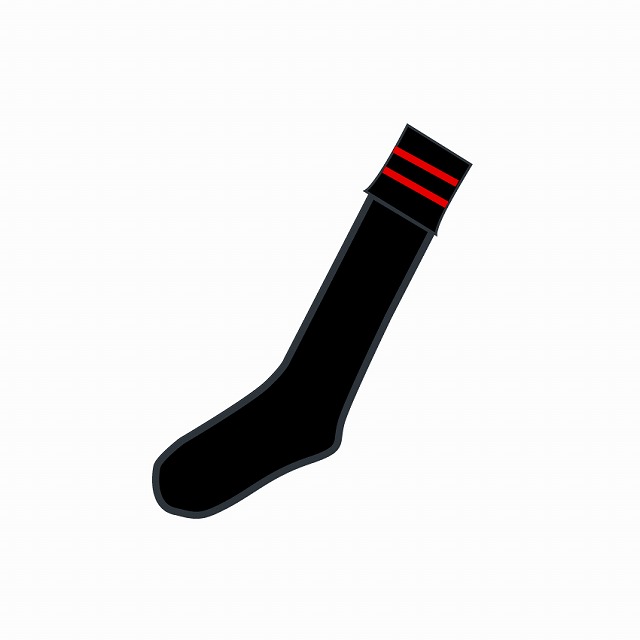 所沢ラグビースクール ストッキング（ブラック×レッド2本線